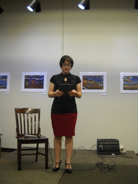 Jessica Scott reading at The Eclectic Muse Literary Revue